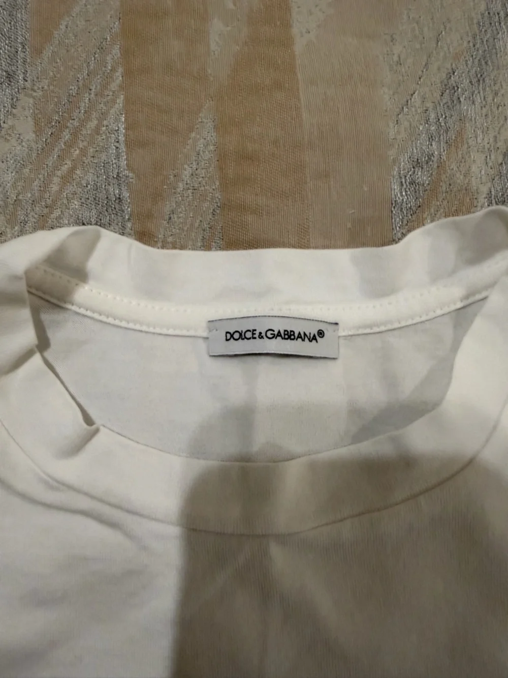 Dolce & Gabbana White Crew Neck Logo Tee